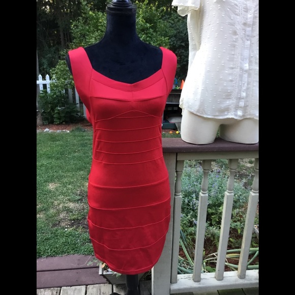 Korean Red exotic bandage style mini. Low back - Picture 1 of 7